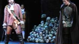 Nelson (left), Costa-Jackson and skulls in the gallows scene: Impelled toward a climax.