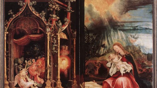 Matthias Grünewald's 1515 "Concert of Angels and Nativity" depicts a child-friendly performance for a limited audience. Our institutions must think bigger. (Photo via Creative Commons/Wikimedia.)