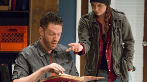 Jake Blouch and Julianna Zinkel negotiate. (Photo by Mark Garvin)