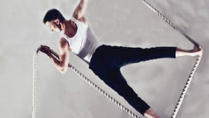 Circadium student Maxim Helmut defies gravity with a single rope. (Photo courtesy of Circadium.)
