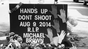 A memorial to Michael Brown during the Ferguson protests. (Photo by Jamelle Bouie via Creative Commons/Flickr)