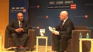 Nutter and Smerconish talk shop. (Photo courtesy of the National Constitution Center.)