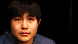 Playwright Mike Lew, writer of "Tiger Style!", on stage February 10.
