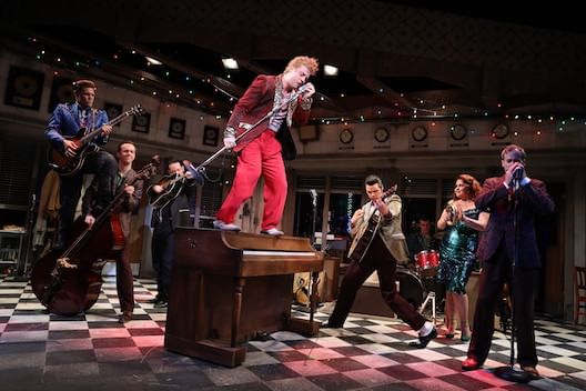 There's a whole lotta shakin' goin' on in 'Million Dollar Quartet' — and too much talkin'. (Photo by Joan Marcus.)
