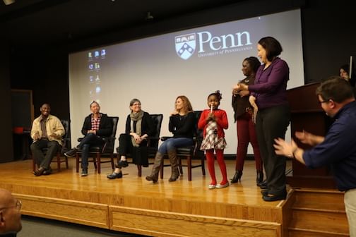 The panel answers a young audience member's question. (Photo by Brittany Barbato)