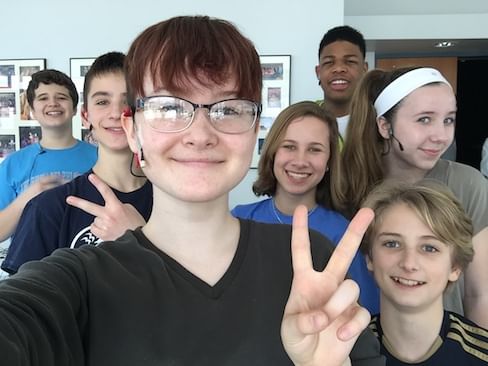 Noa and the cast of 'James and the Giant Peach' gather together for rehearsal. (Photo by Noa Lloyd)