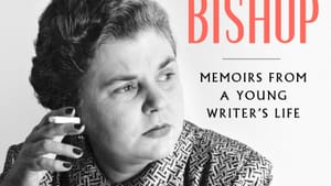 The book cover, with a b&w photo of Miss Bishop in her 50s, smoking a cigarette at a desk, wearing a patterned shirt