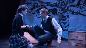 Clarissa (Hannah Parke) and Sebastian (Nicholas Schepperd) in Asuka Theatre's Moth. (Photo by AustinArt.org)