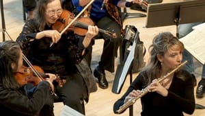 Mimi Stillman rehearses with other members of the FIRST EDITIONS orchestra. (Photo by Sharon Torello.)