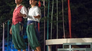 Eric Mills (Don Pedro) and Jo Vito Ramírez (Claudio) enjoy a military — and theatrical — victory. (Photo by Alessandra Nicole.)