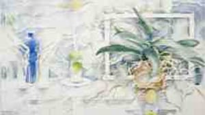 'Orchid and lemons I': What are those tiny sprite-like figures?