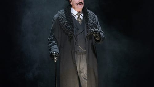 The truth-seeker’s loneliness: Lee E. Ernst as Hercule Poirot in REP’s ‘Murder on the Orient Express.’ (Photo by Evan Krape.)