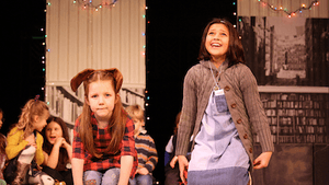 A couple of young Music Theatre Philly students get into character. (Photo courtesy of Music Theatre Philly)