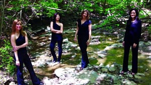 The members of the Omni Quartet are at home in the woods and at the Kimmel. (Photo courtesy of PCMS.)