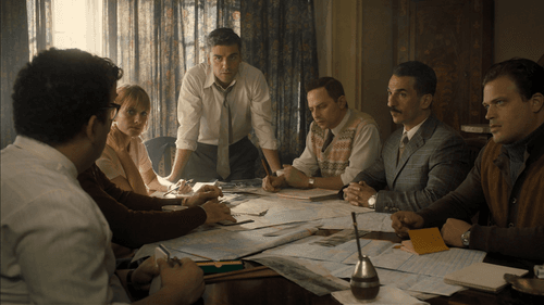 Isaac (center) leads the Mossad team sent to capture Eichmann in Argentina. (Photo courtesy of MGM Pictures.)