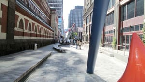 PAFA's Cherry Street walkway (image via Wikimedia Commons)