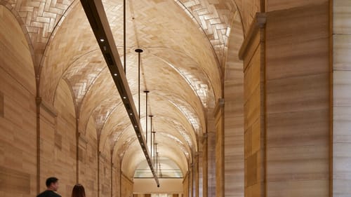 A place where you can move freely: the North Vaulted Walkway, facing north. (Photo by Steve Hall, © Hall + Merrick Photographers.)