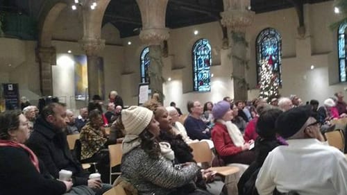 Audience members at the inaugural POWER Philadelphia Watch Night concert in 2017. (Image courtesy of Philadelphia Episcopal Cathedral.)