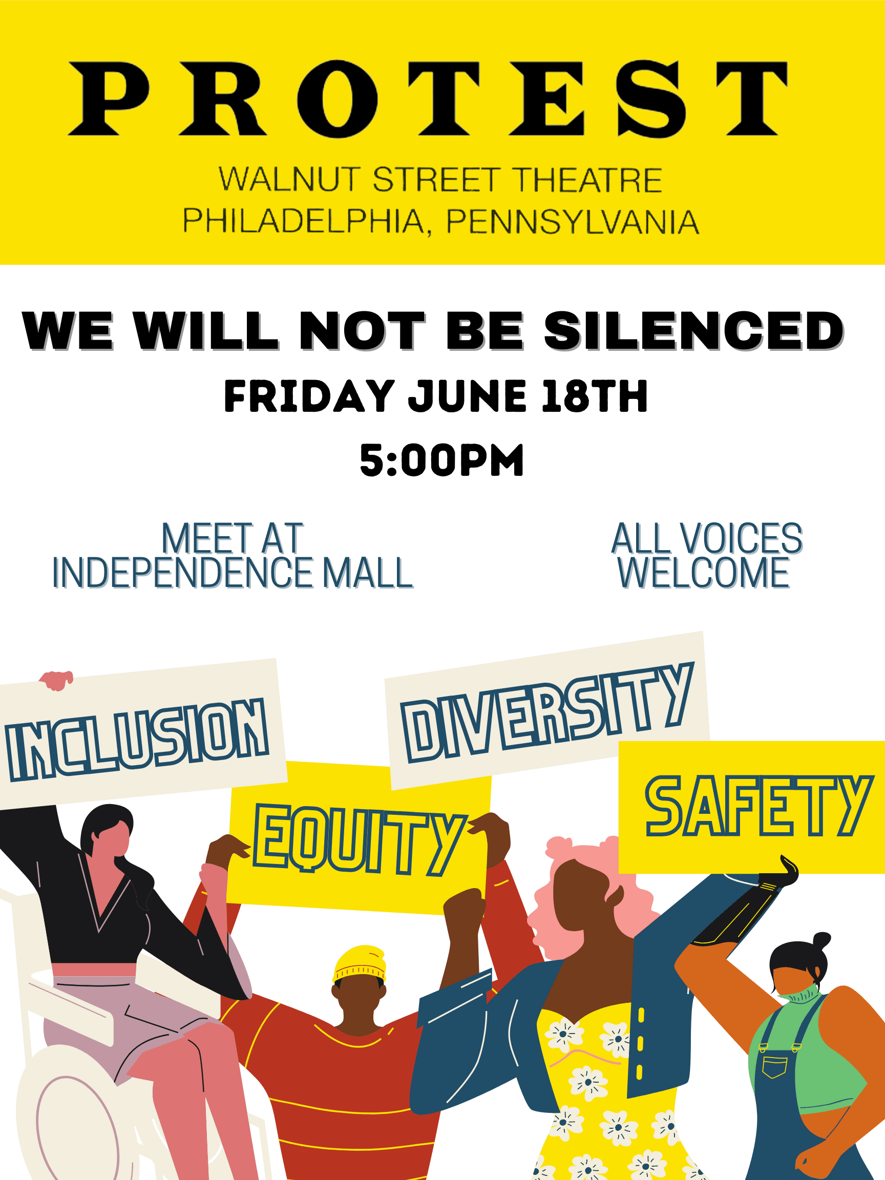 The Philly arts community will rally at Independence Mall on Friday, June 18. (Image courtesy of Jenna Pinchbeck.)