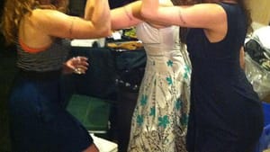 Supporters channel Rosie the Riveter at a June 8 launch party. Photo courtesy of PWTF.