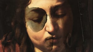 Paul Cava, Ink Series, 'Christ,' 1997. Applied ink on photo reproduction. (Photo courtesy of the artist.)