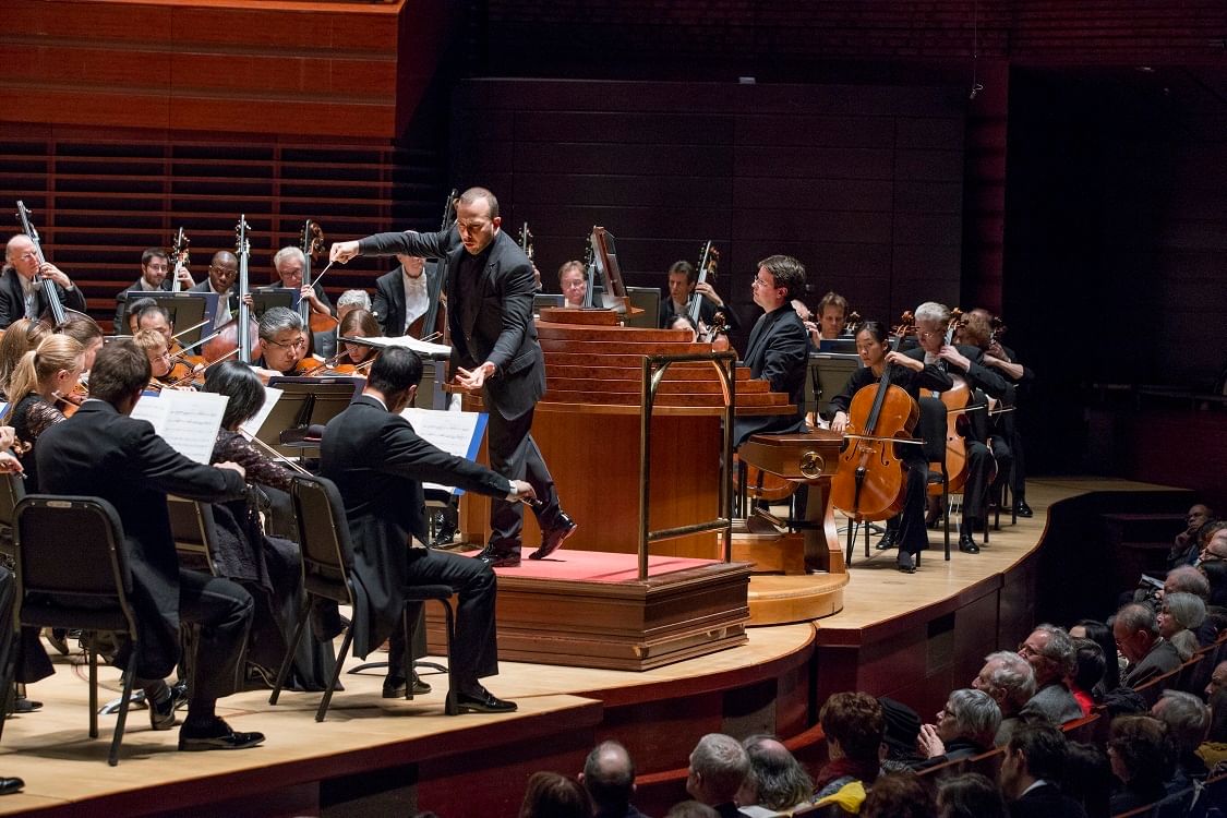 Yannick Nezét-Séguin with organist Paul Jacobs. (Photo by Jessica Griffin)