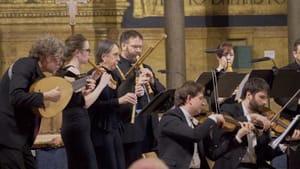 Back row, left to right: Grant Herreid, Priscilla Herreid, Joan Kimball, Greg Ingles, and Fiona Last of Piffaro. Front row: Sonnambula’s Jude Ziliak and Toma Iliev. (Photo courtesy of Piffaro.)