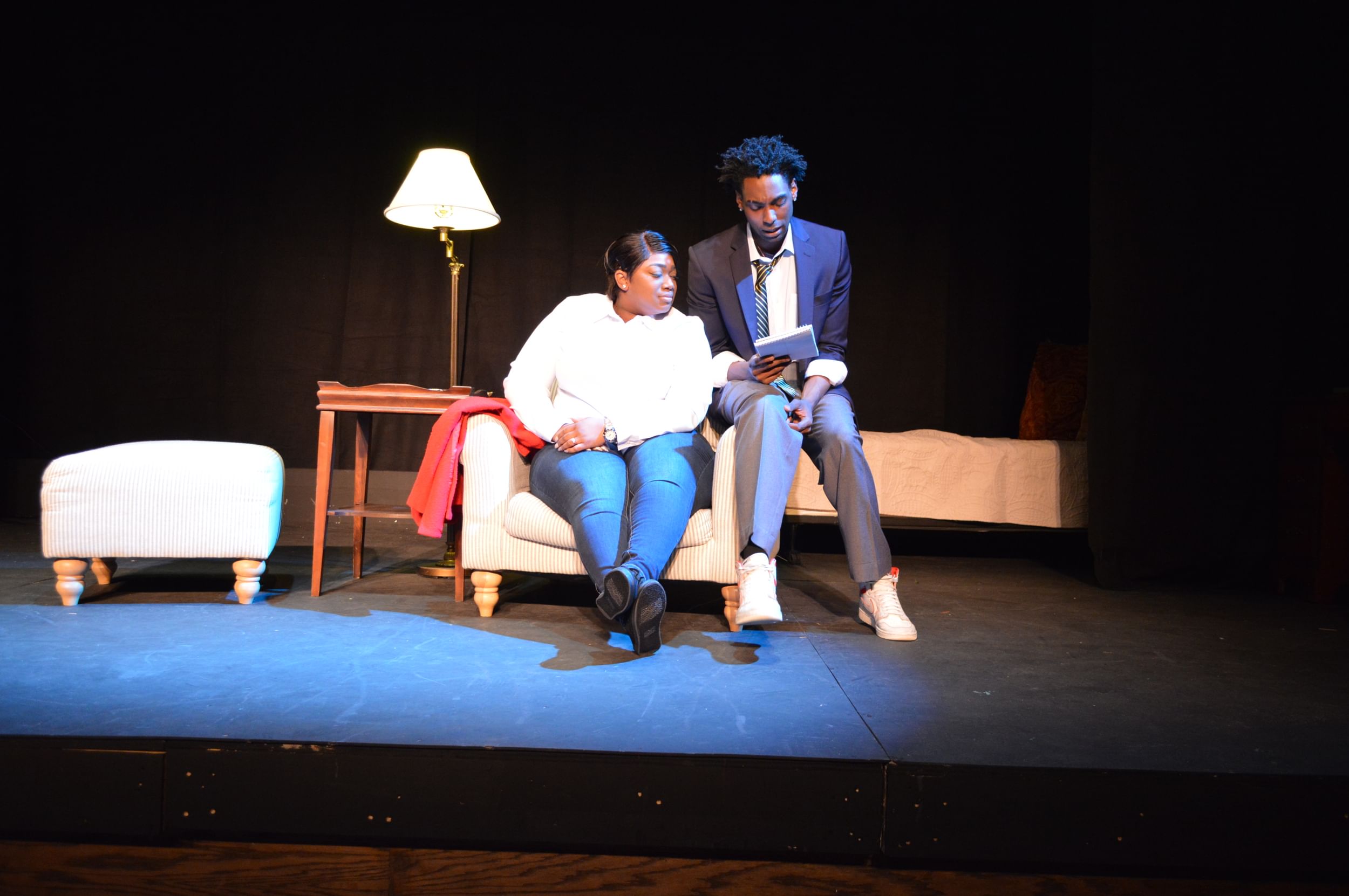 Nya (Sasha Allen) confronts a system that doesn’t serve people who look like her and her son (Brian Neal.) (Photo courtesy of SCTC.)