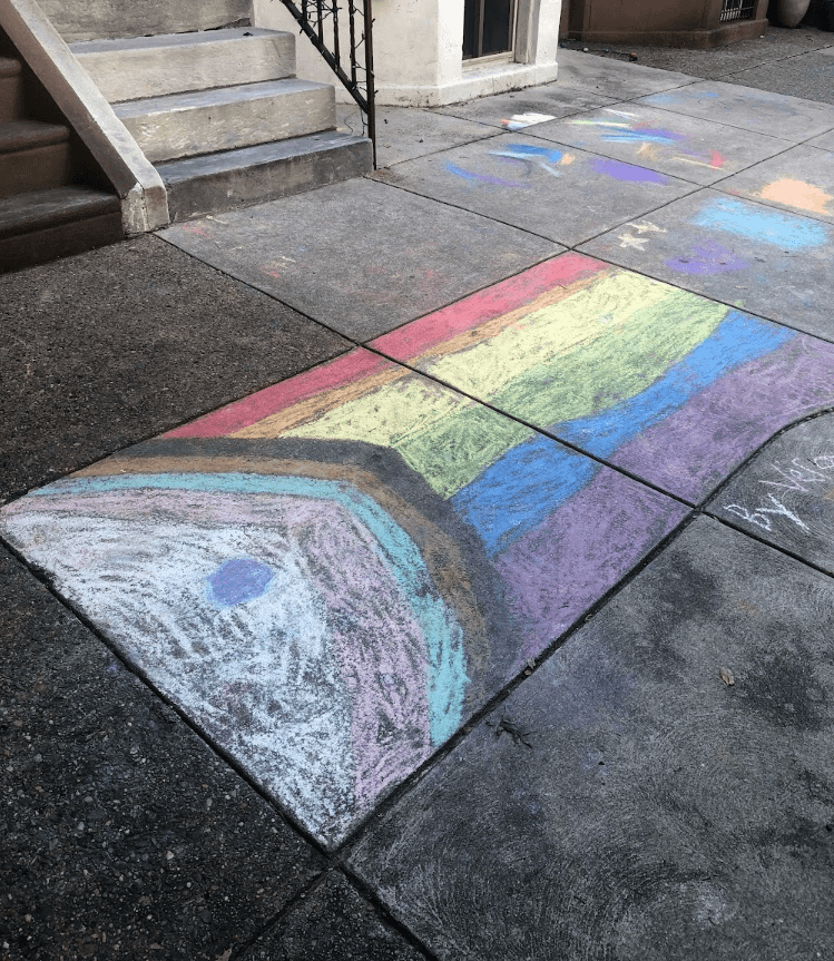Pride flag chalk