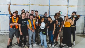 The REC Philly team in its new space at 9th and Market. (Photo by Kevin Kilkinney.)