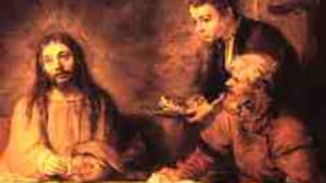 Detail from 'Supper at Emmaus' (1648): A god of vulnerability and loss.