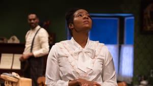 Stunning energy and emotion: Jessica Johnson as Rachel at Quintessence, with Walter DeShields as John Strong. (Photo by Linda Johnson.)