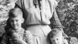 The lioness and her cubs: Lenore Rottenberg with sons Dan and Bob at Redmount, c. 1948— about the time of 'the incident.'
