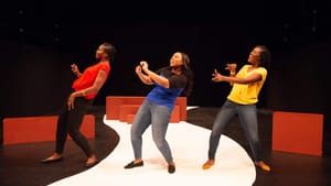 Glimmers of Ntozake Shange: the ensemble of ‘Renaissance’ at the Wilma. (Image courtesy of the Wilma.)