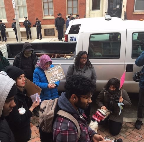 The February 6, 2018, rally against the Rizzo mural brought together a cross-section of Philadelphians. (Photo courtesy of the Coalition Against the Rizzo Mural.)