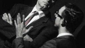 Russ Widdall as Robert Kennedy and Joshua Tewell as Richard Goodwin. (Photo by Alex Lowy of lowyphoto.com)