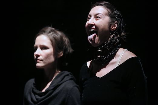 One dancer performed the facial expressions of a Maori Haka. (Photo by Bill Hebert