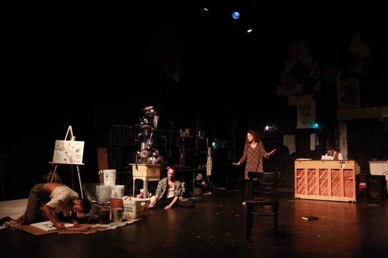 'Shelter' transforms the ornate stage at Plays & Players. (Photo by Luke Carpenter.)