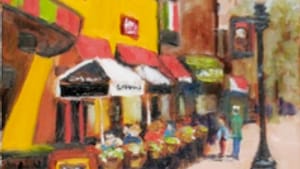 'Sidewalk Café,' by Trudy Reeder: Perchance to dream.
