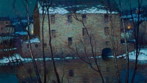 "Old Mill — Neshaminy Creek" by George W. Sotter (1879-1953), c. 1920s.