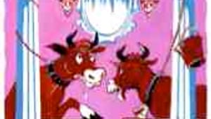 'Cowshed,' V. Vomichev (1961): Oh, to be a Soviet sausage.