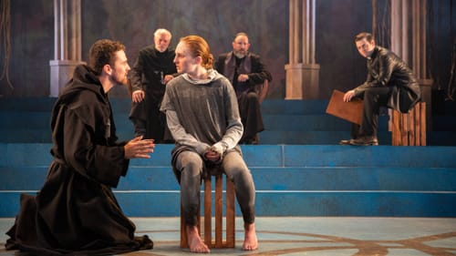 Virtuous and obdurate: Clare O’Malley is believable as Joan. (Photo by Matt Urban at Mobius New Media.)