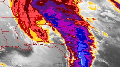 The US East Coast on March 13, 1993, when one storm stretched from Honduras to Canada. (Image by NASA, via Wikimedia Commons.)