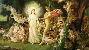 Visiting fairyland. ("Study for 'The Quarrel of Oberon and Titania,'" c. 1849, Joseph Noel Paton.)