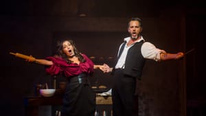 Jenny Lee Stern's Mrs. Lovett and Douglas Ladnier's Sweeney Todd might be "one of the oddest couplings in theater." (Photo courtesy of Media Theatre.)