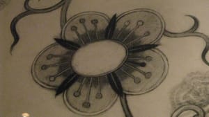 A detail of 'Chrysanthemum,' by Anda Dubinskis. Photo by Pamela Forsythe.