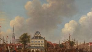 Johann Georg Stuhr's "Treehouse with Low and Inland Harbor" (c. 1685) shows the hall where Telemann's 'Ebb and Flood' premiered.