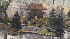 From a postcard depicting the Temple Gate at Fairmount Park's Japanese Garden and Pagoda. (Image courtesy of Joyce Munro.)