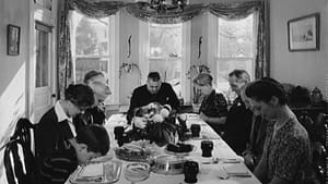 Is the family Thanksgiving extinct? (“Thanksgiving Grace,” 1942; photo by Marjory Collins for the Farm Security Administration)