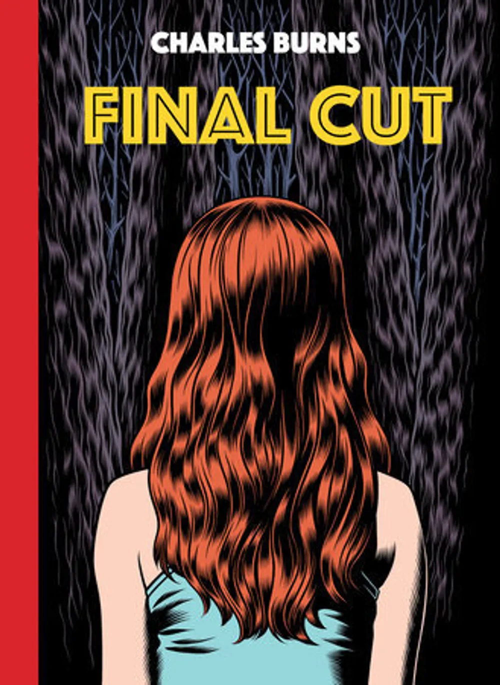 Book cover. Author in white & title in yellow appear above an illustration of a red-headed woman facing away from you.